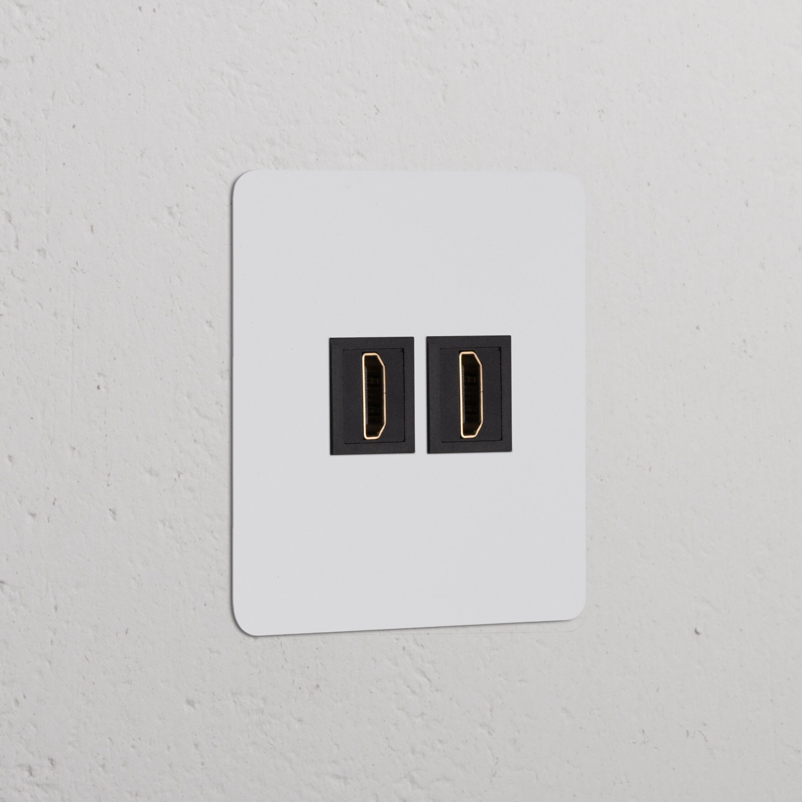 Kew Gniazdo HDMI x 2 w pojedynczej ramce – Do malowania, Czarny