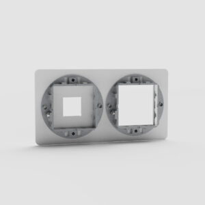 Kew Podwójna ramka modułowa na 1 x keystone oraz 1 x moduł 45 mm – Przezroczysty, Czarny