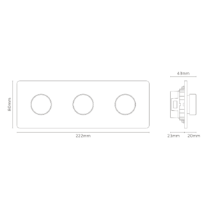 Grove Ściemniacz x 3 w potrójnej ramce – Polerowany nikiel do malowania