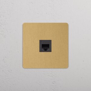 Grove Gniazdo RJ45 w pojedynczej ramce – Antyczny mosiądz, Czarny