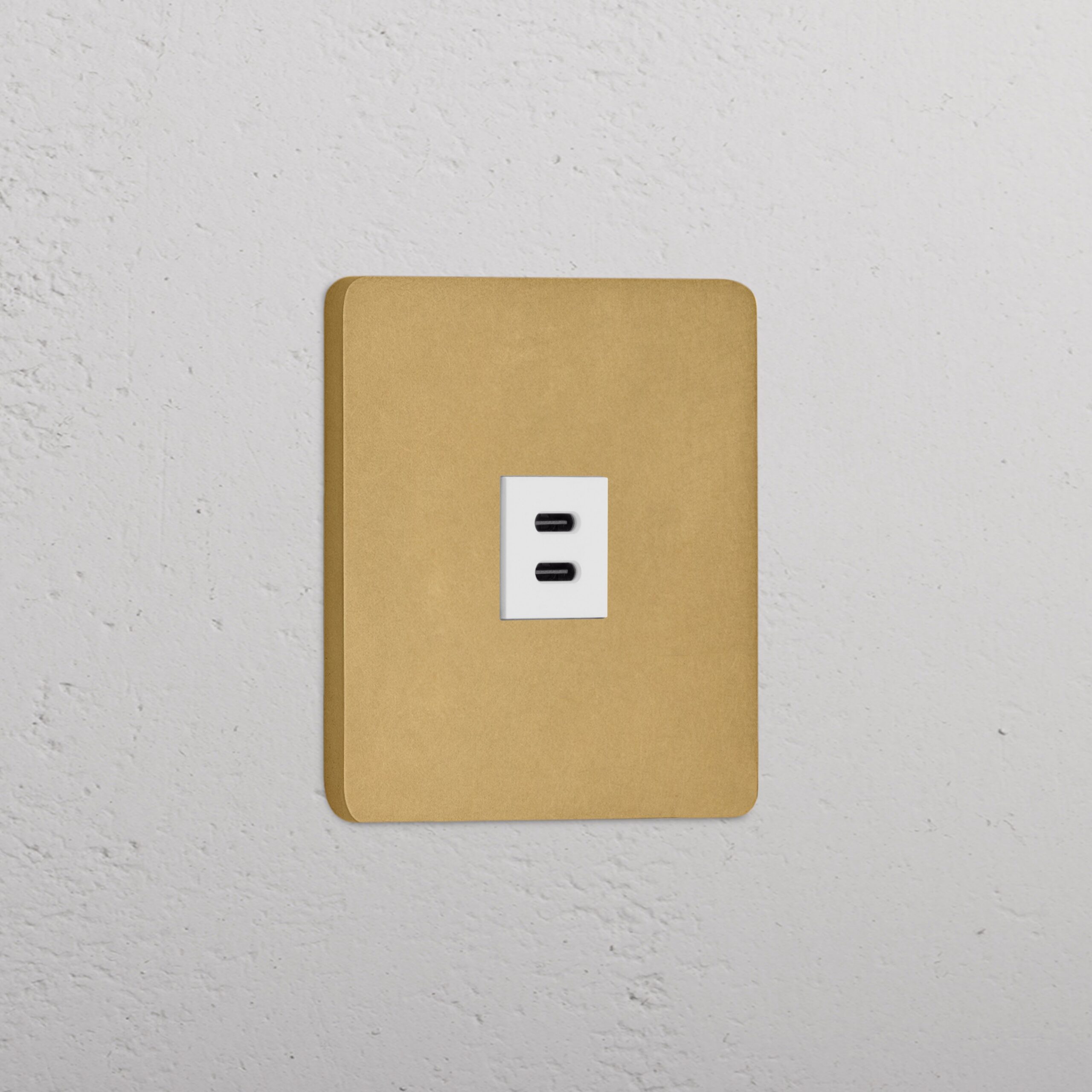 Grove Gniazdo USB-C 30 W w pojedynczej ramce – Antyczny mosiądz, Biały