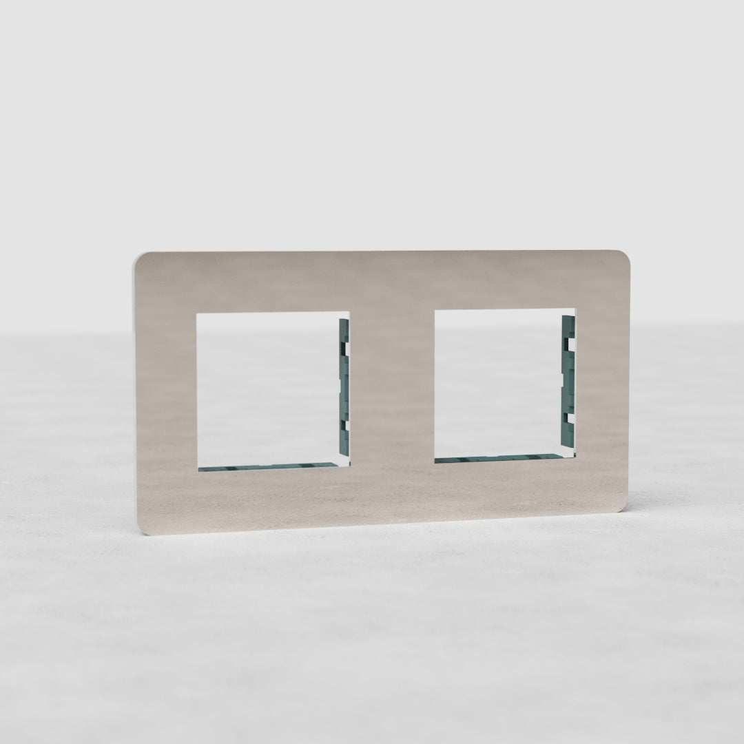 Grove Podwójna ramka modułowa na 2 x 45 mm moduły – Polerowany nikiel