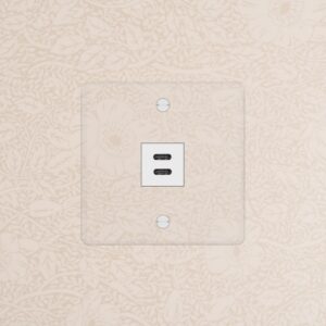 Kew Gniazdo USB-C 30 W w pojedynczej ramce – Przezroczysty, Biały