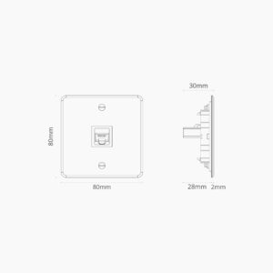 Kew Gniazdo RJ45 w pojedynczej ramce – Przezroczysty, Biały