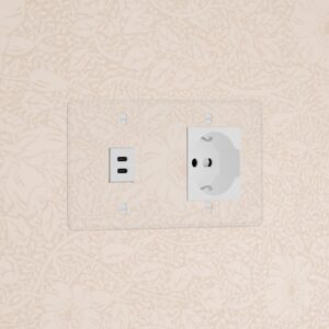 Kew Gniazdo USB-C 30 W i Schuko/Bipasso w podwójnej ramce – Przezroczysty, Biały