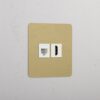 Kew Gniazdo RJ45 i HDMI w pojedynczej ramce – Antyczny mosiądz, Biały