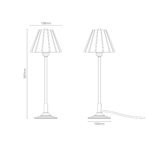 Cotswold mała lampa stołowa z delikatną porcelaną – Satynowy nikiel