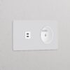 Kew Gniazdo USB-C 30 W i francusko/belgijskie typu E w podwójnej ramce – Do malowania, Biały