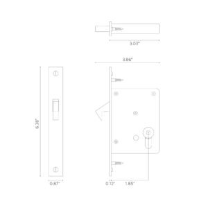 Zamek hakowy 50 mm – Brąz