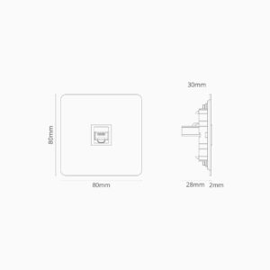 Kew Gniazdo RJ45 w pojedynczej ramce – Brąz, Czarny