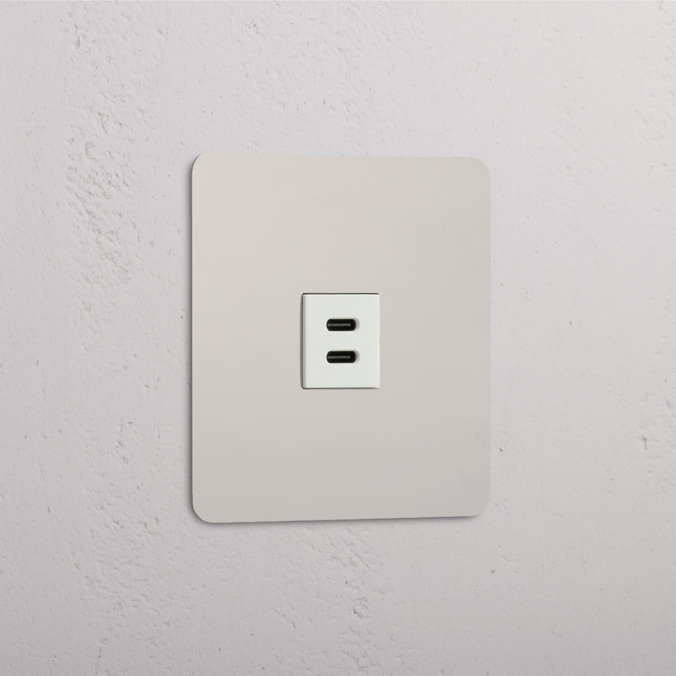 Kew Gniazdo USB-C 30 W w pojedynczej ramce – Polerowany nikiel, Biały
