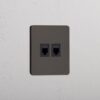 Grove Gniazdo RJ45 x 2 w pojedynczej ramce – Brąz, Czarny