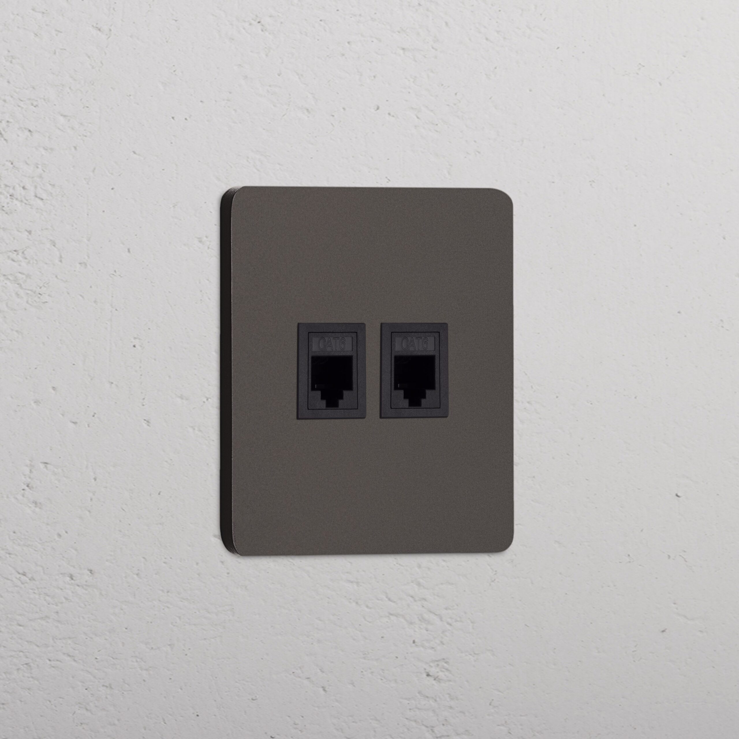 Grove Gniazdo RJ45 x 2 w pojedynczej ramce – Brąz, Czarny