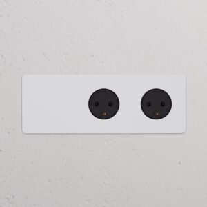 Kew Gniazdo USB-C 30 W i duńskie typu K x 2 w potrójnej ramce – Do malowania, Czarny
