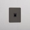 Kew Gniazdo RJ45 w pojedynczej ramce – Brąz, Czarny