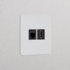 Kew Gniazdo RJ45 i HDMI w pojedynczej ramce – Do malowania, Czarny