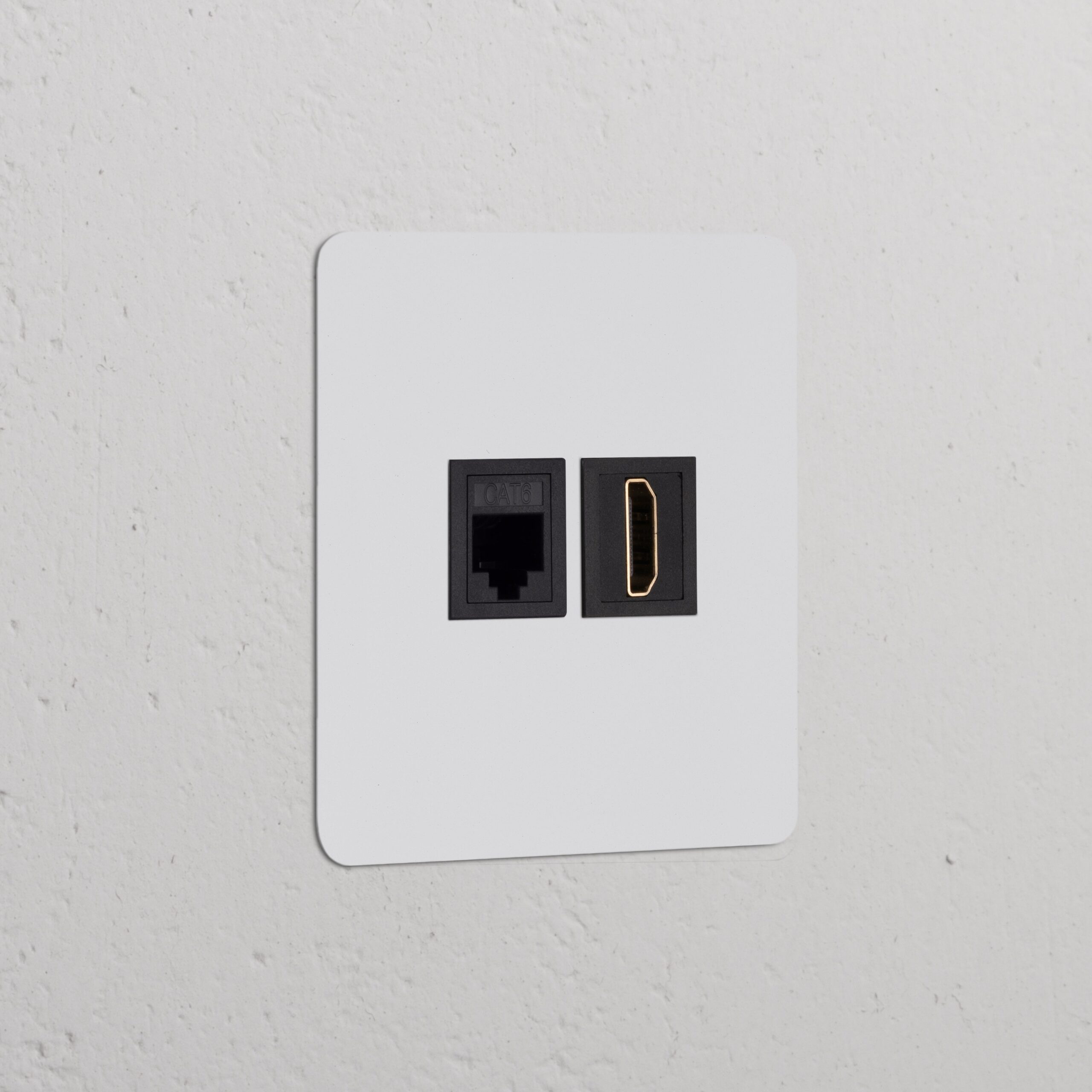 Kew Gniazdo RJ45 i HDMI w pojedynczej ramce – Do malowania, Czarny