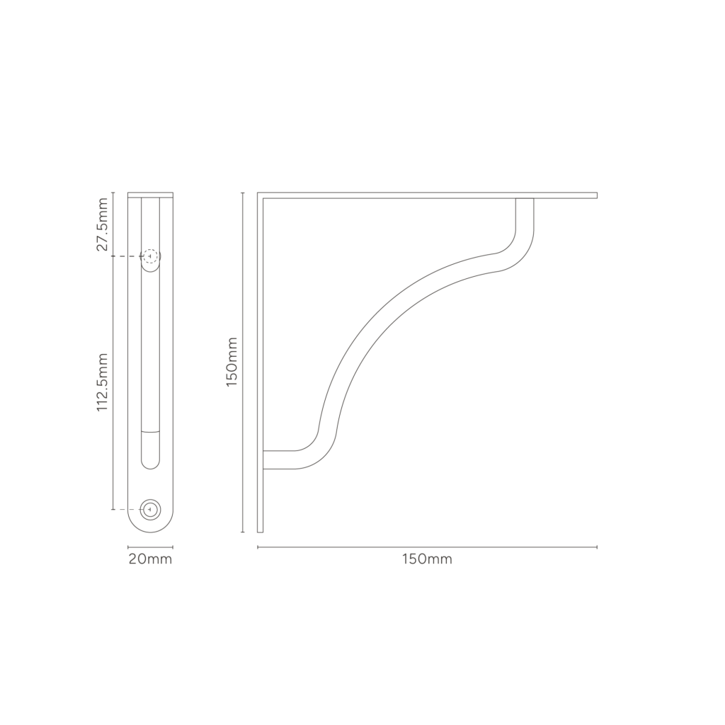 Kilburn wspornik do półki 150 mm – Satynowy nikiel