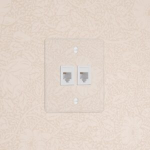 Kew Gniazdo RJ45 x 2 w pojedynczej ramce – Przezroczysty, Biały