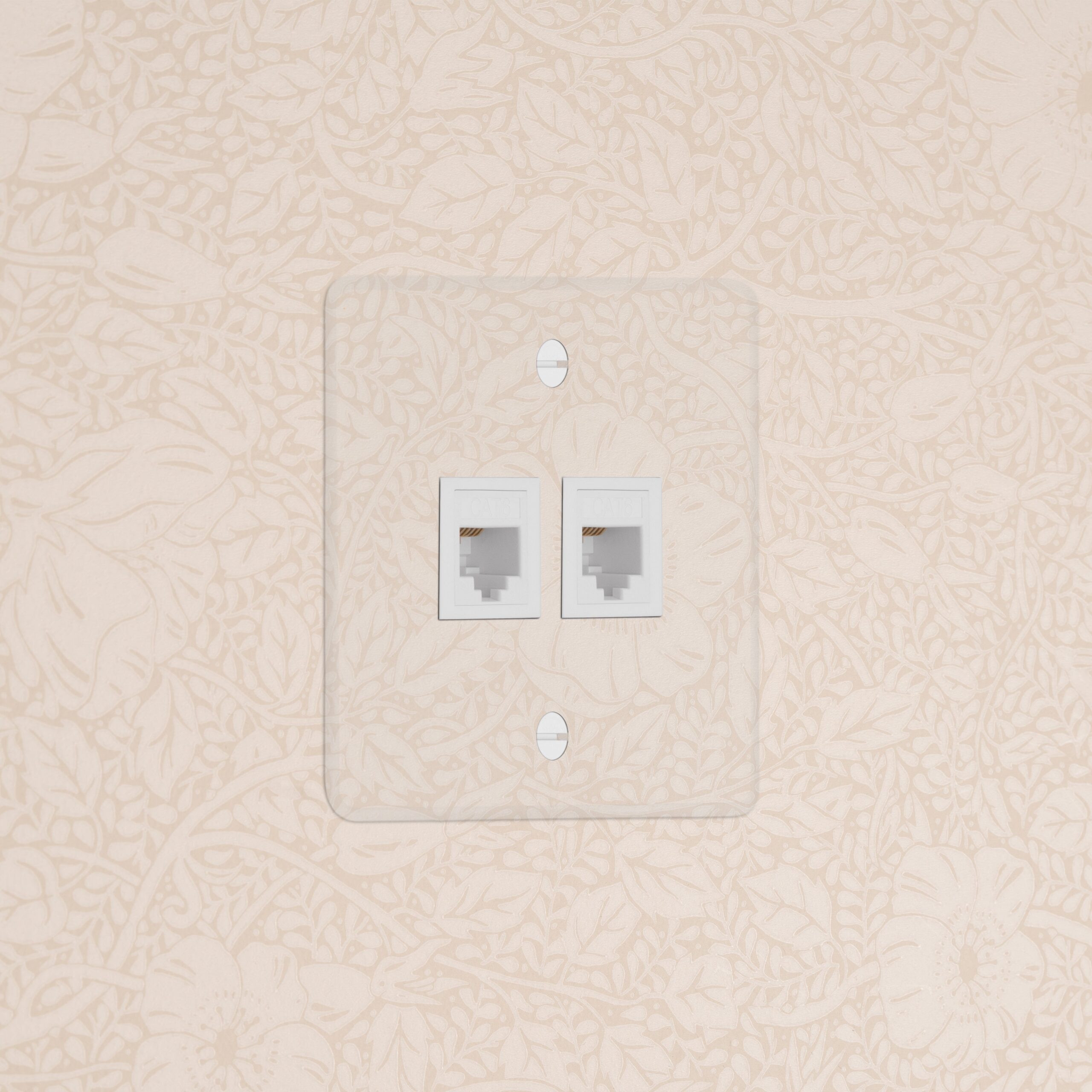 Kew Gniazdo RJ45 x 2 w pojedynczej ramce – Przezroczysty, Biały