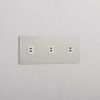 Grove Gniazdo USB-C 30 W x 3 w potrójnej ramce – Polerowany nikiel, Biały