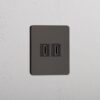 Grove Gniazdo HDMI x 2 w pojedynczej ramce – Brąz, Czarny
