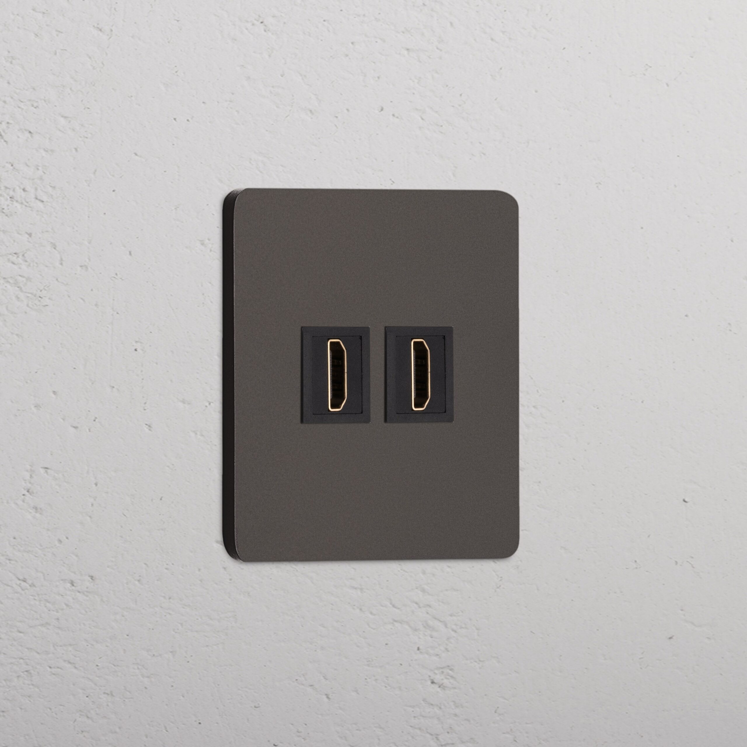 Grove Gniazdo HDMI x 2 w pojedynczej ramce – Brąz, Czarny