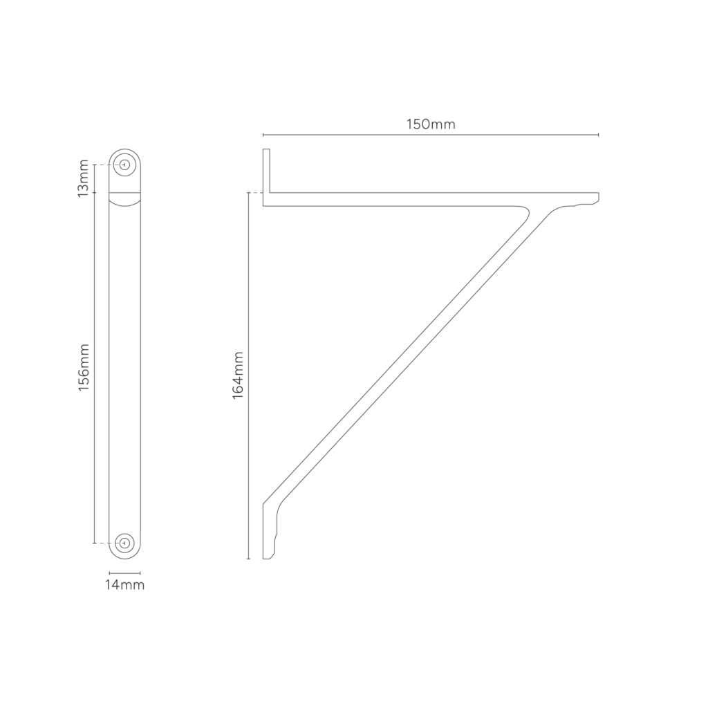 Brixton wspornik do półki 150 mm – Satynowy nikiel