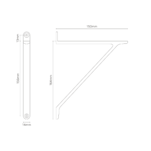 Brixton wspornik do półki 150 mm – Satynowy nikiel