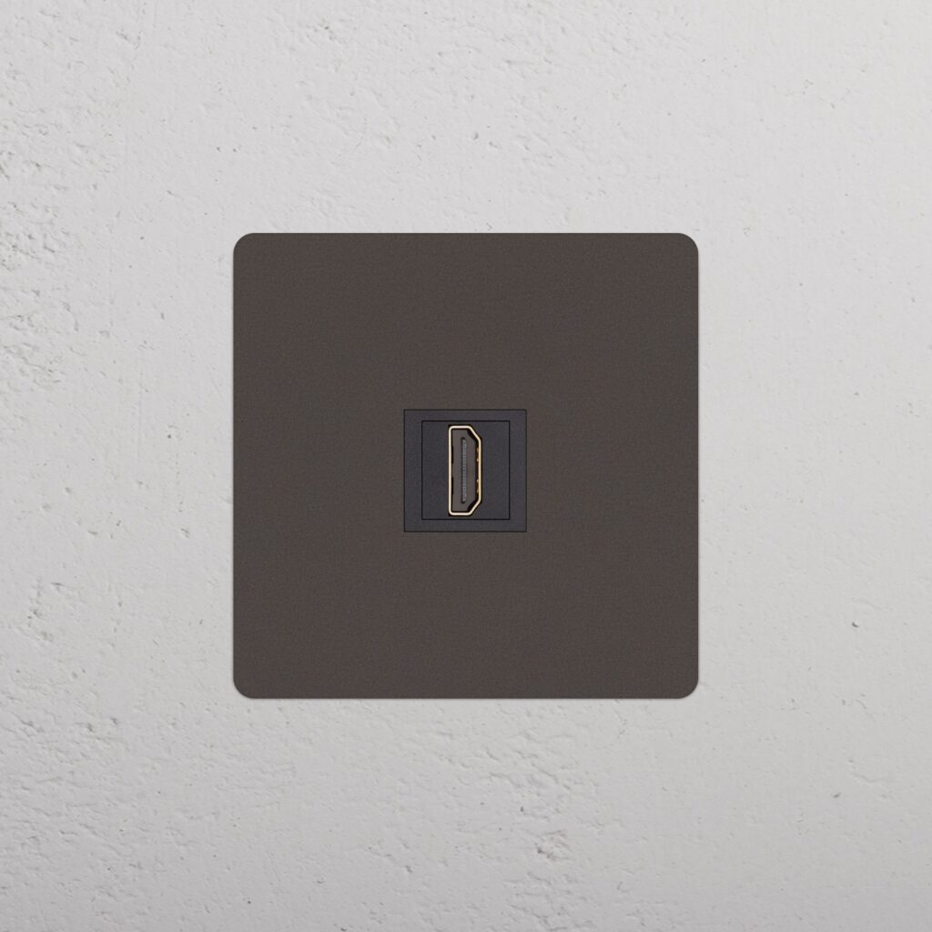 Kew Gniazdo HDMI w pojedynczej ramce – Brąz, Czarny