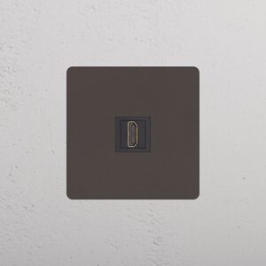 Kew Gniazdo HDMI w pojedynczej ramce – Brąz, Czarny