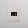 Kew Gniazdo HDMI x 2 w pojedynczej ramce – Polerowany nikiel, Czarny