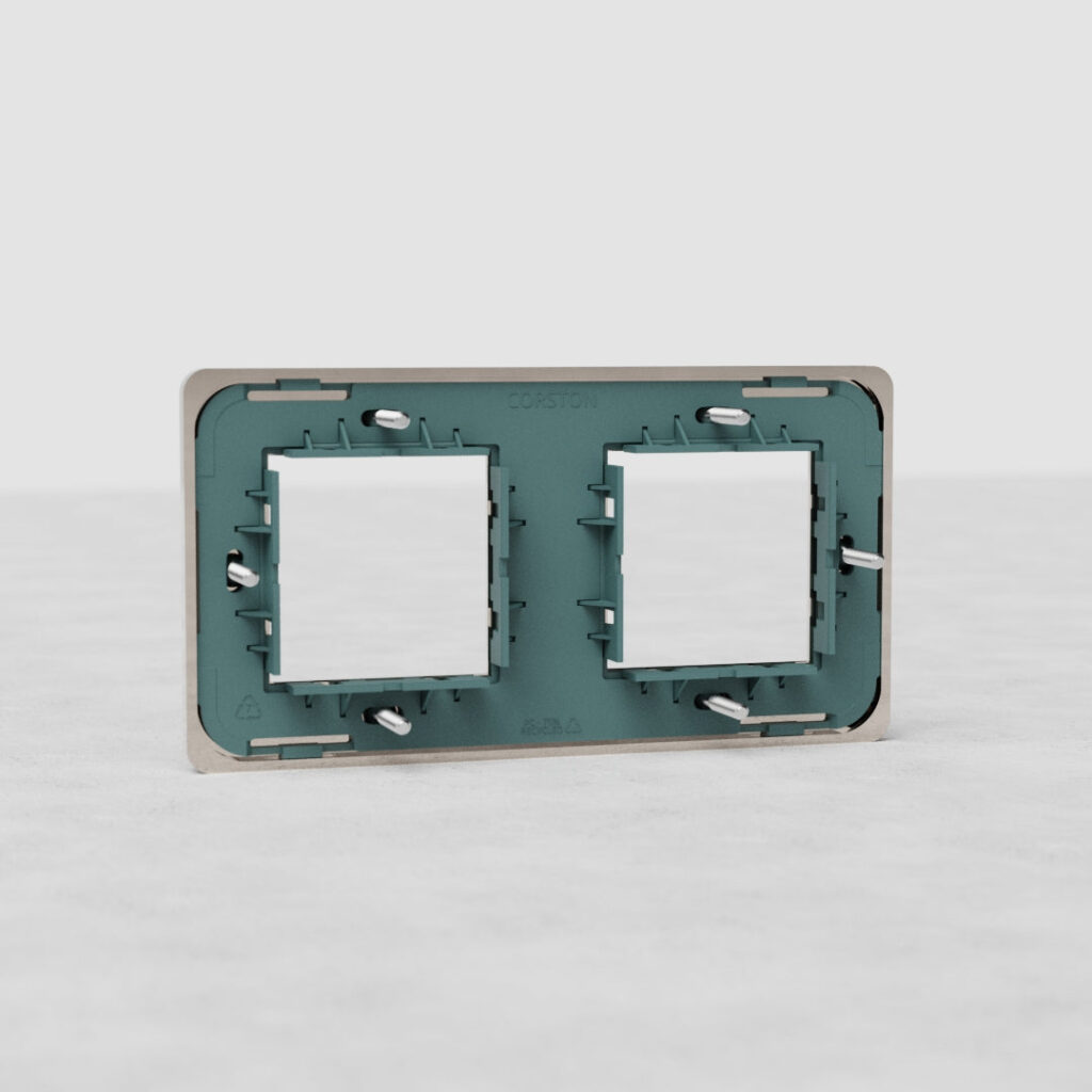 Grove Podwójna ramka modułowa na 2 x 45 mm moduły – Polerowany nikiel
