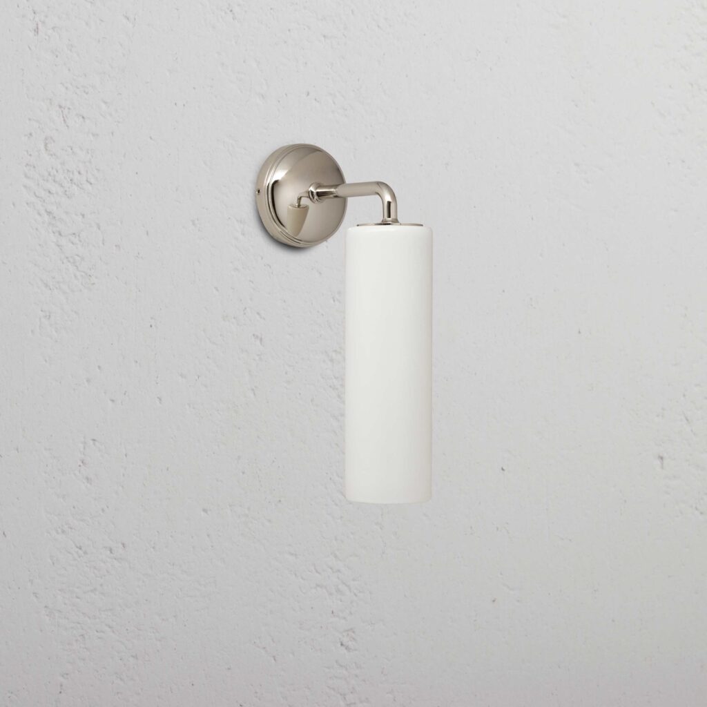 Claremont mały kinkiet ścienny z delikatną porcelaną – Polerowany nikiel