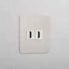 Kew Gniazdo HDMI x 2 w pojedynczej ramce – Polerowany nikiel, Biały