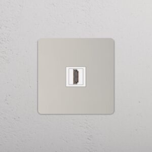 Grove Gniazdo HDMI w pojedynczej ramce – Polerowany nikiel, Biały