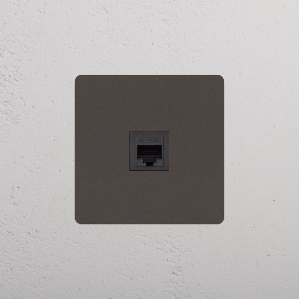 Kew Gniazdo RJ45 w pojedynczej ramce – Brąz, Czarny