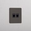 Kew Gniazdo RJ45 x 2 w pojedynczej ramce – Brąz, Czarny