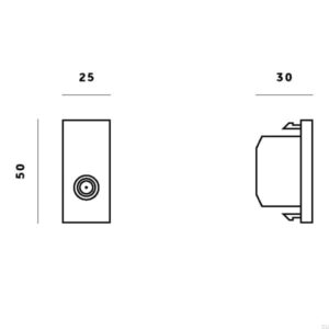 Moduł gniazda TV do Euro Plate Standard Brytyjski – Biały (UK)