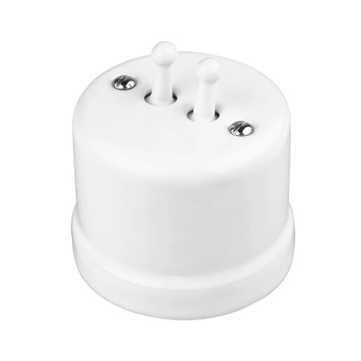 Ceramiczny natynkowy włącznik zwierny żaluzjowy biały