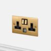 Gniazdo podwójne z USB 3.1A Typ G UK 2G Standard Brytyjski – Złoty (UK)