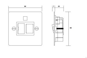 Włącznik z bezpiecznikiem Fused Standard Brytyjski – Czarny (UK)