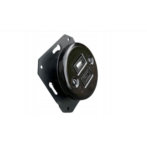Ceramiczne podtynkowe gniazdo USB + USBC czarne