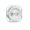 Ceramiczne podtynkowe gniazdo RJ11 + RJ45 białe