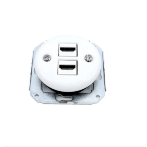 Ceramiczne podtynkowe gniazdo 2 x HDMI białe