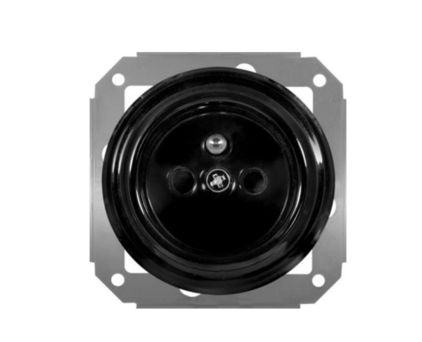 Ceramiczne podtynkowe gniazdo French z bolcem czarne (ceramiczny mechanizm)